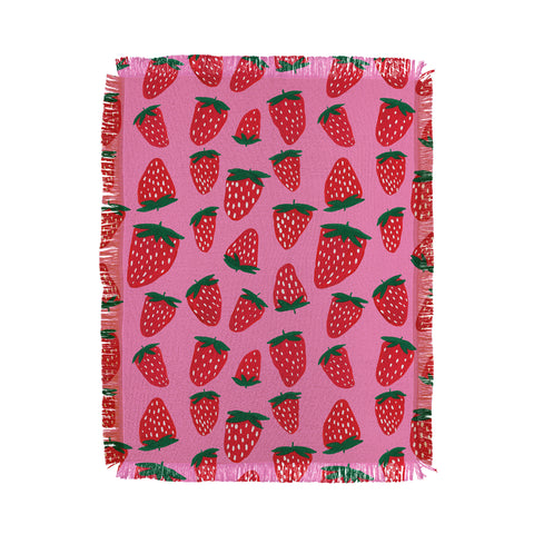 Angela Minca Organic summer strawberries Throw Blanket