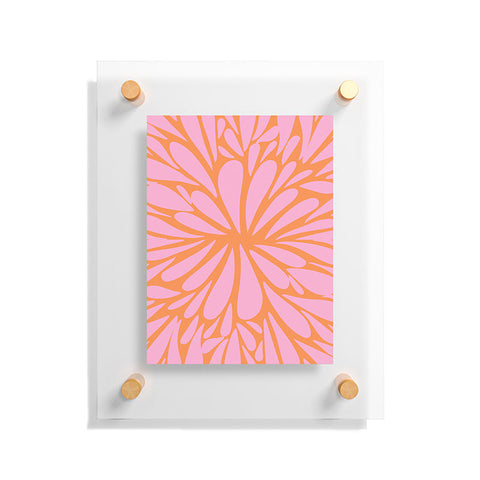 Angela Minca Pink pastel floral burst Floating Acrylic Print