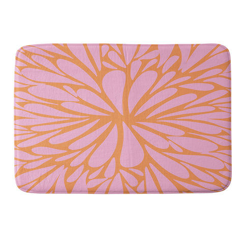 Angela Minca Pink pastel floral burst Memory Foam Bath Mat