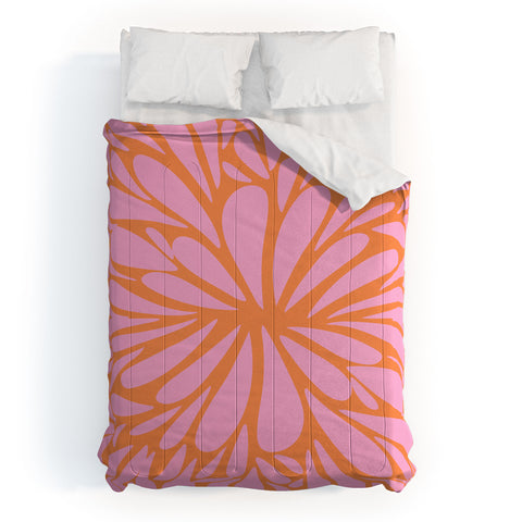 Angela Minca Pink pastel floral burst Comforter