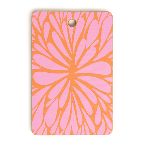Angela Minca Pink pastel floral burst Cutting Board Rectangle