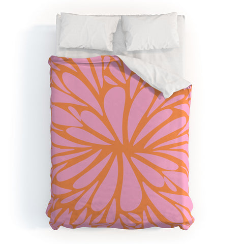 Angela Minca Pink pastel floral burst Duvet Cover