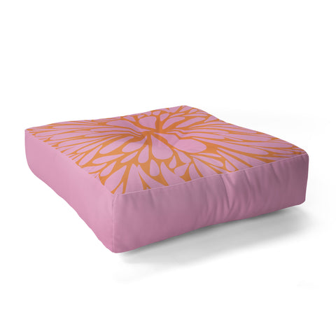 Angela Minca Pink pastel floral burst Floor Pillow Square