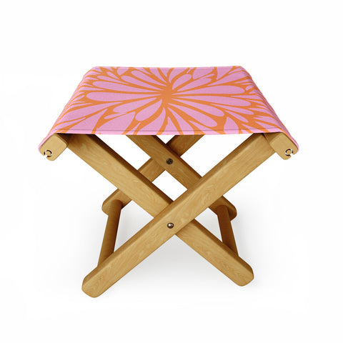 Angela Minca Pink pastel floral burst Folding Stool