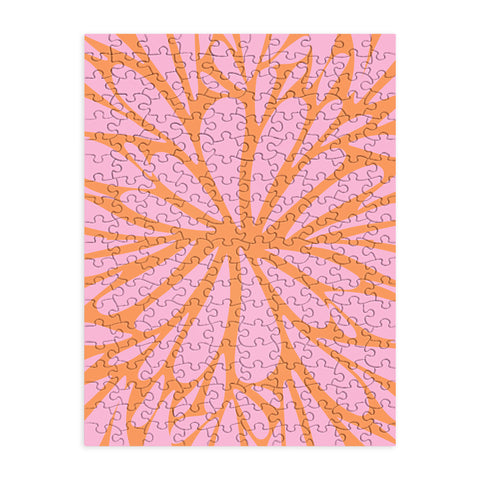 Angela Minca Pink pastel floral burst Puzzle