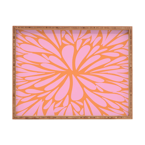 Angela Minca Pink pastel floral burst Rectangular Tray