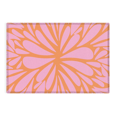 Angela Minca Pink pastel floral burst Outdoor Rug