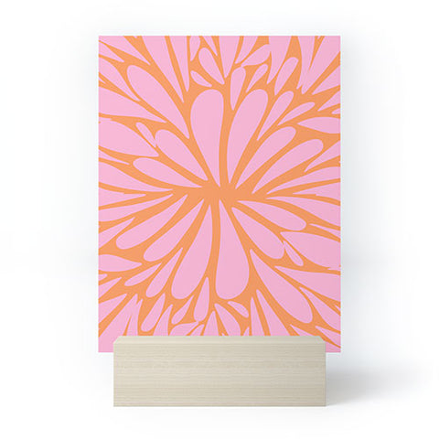 Angela Minca Pink pastel floral burst Mini Art Print