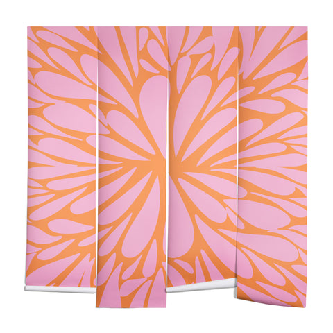 Angela Minca Pink pastel floral burst Wall Mural
