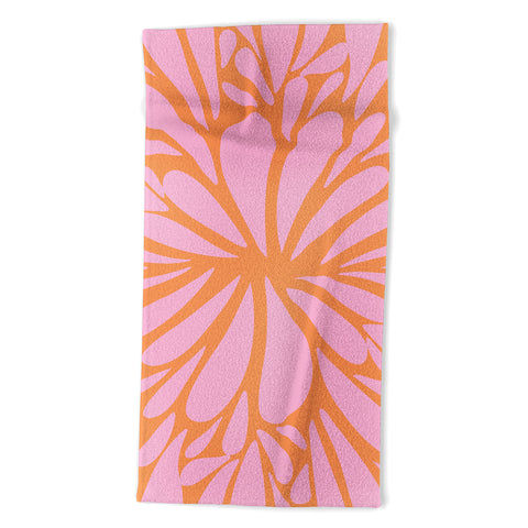 Angela Minca Pink pastel floral burst Beach Towel
