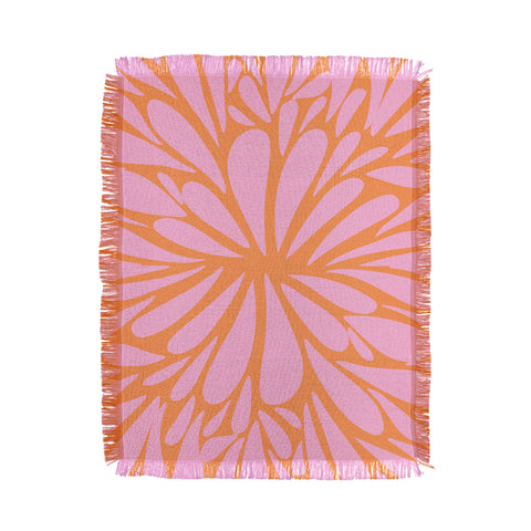 Angela Minca Pink pastel floral burst Throw Blanket