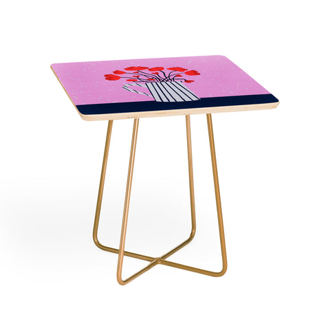 Angela Minca Poppies pink and blue Side Table