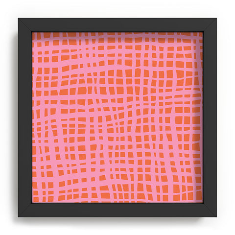 Angela Minca Retro grid orange and pink Recessed Framing Square