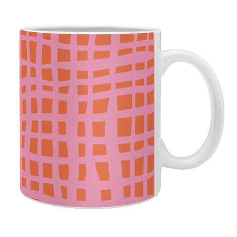 Angela Minca Retro grid orange and pink Coffee Mug