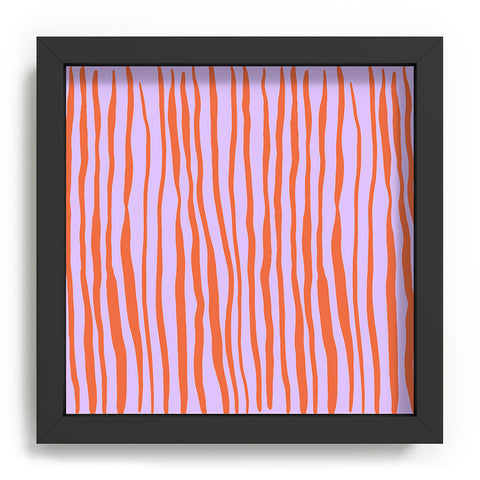 Angela Minca Retro wavy lines orange violet Recessed Framing Square