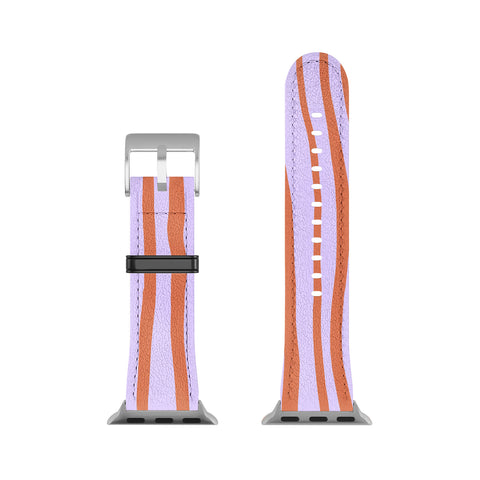 Angela Minca Retro wavy lines orange violet Apple Watch Band
