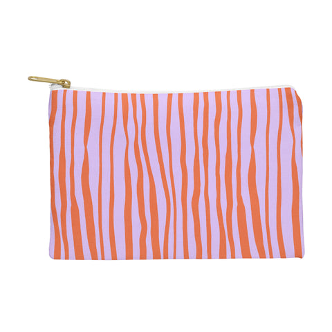 Angela Minca Retro wavy lines orange violet Pouch