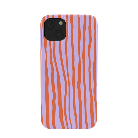 Angela Minca Retro wavy lines orange violet Phone Case