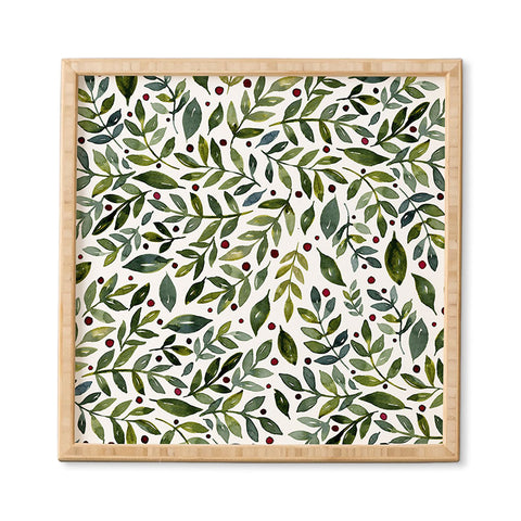 Angela Minca Seasonal branches green Framed Wall Art