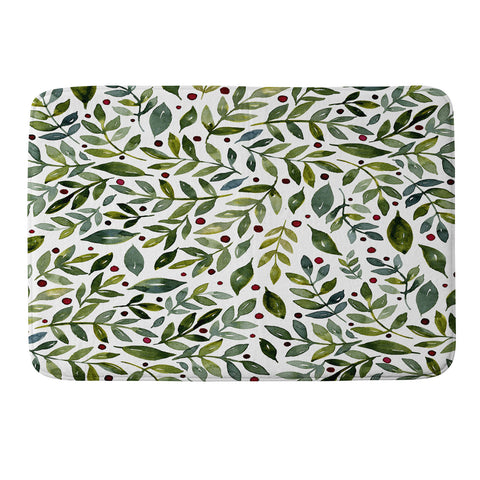 Angela Minca Seasonal branches green Memory Foam Bath Mat