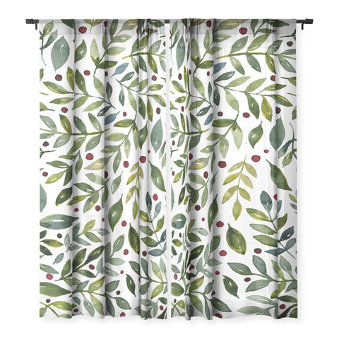 Angela Minca Seasonal branches green Sheer Non Repeat
