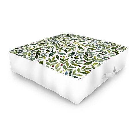 Angela Minca Seasonal branches green Outdoor Floor Cushion