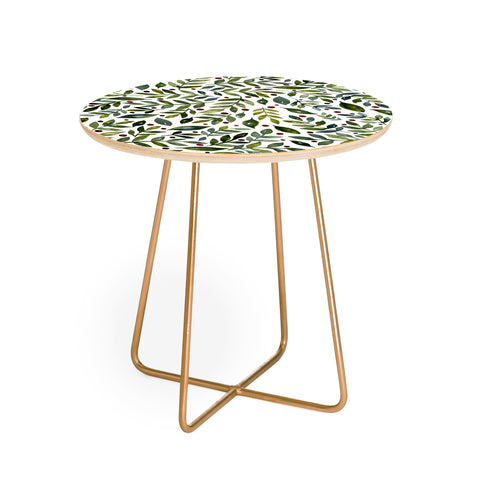 Angela Minca Seasonal branches green Round Side Table