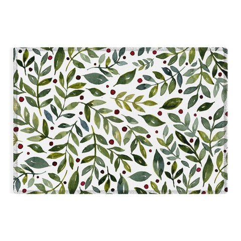 Angela Minca Seasonal branches green Outdoor Rug