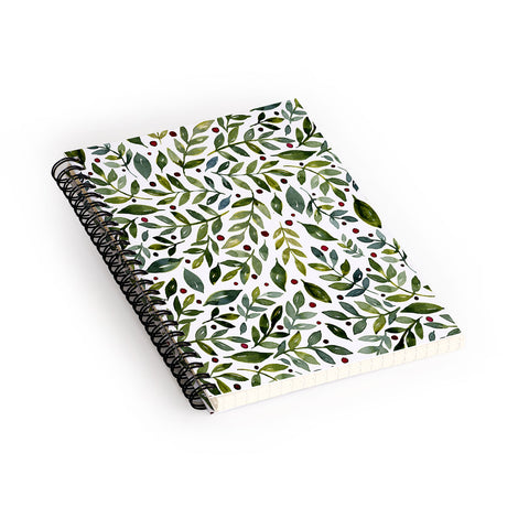 Angela Minca Seasonal branches green Spiral Notebook