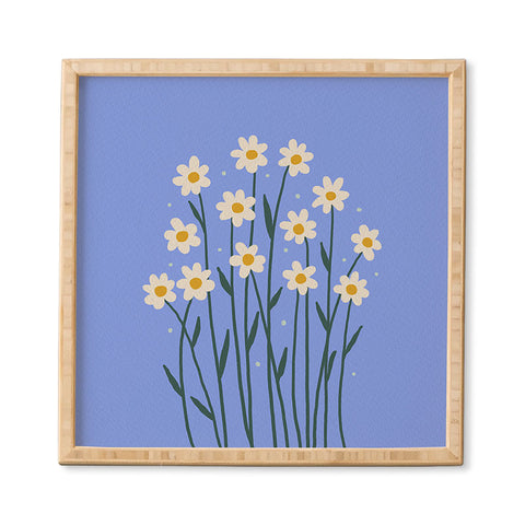 Angela Minca Simple daisies perwinkle Framed Wall Art
