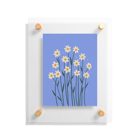 Angela Minca Simple daisies perwinkle Floating Acrylic Print