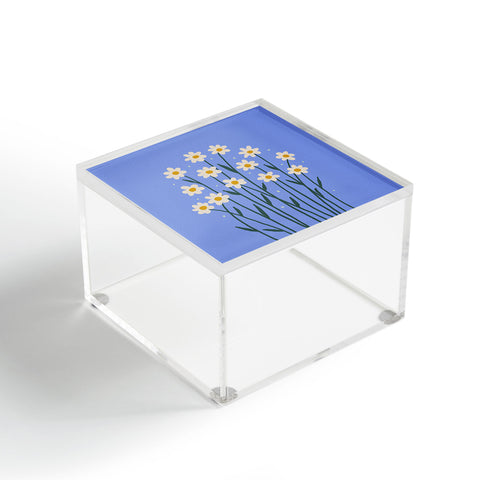 Angela Minca Simple daisies perwinkle Acrylic Box