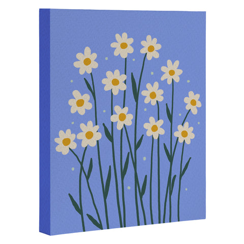 Angela Minca Simple daisies perwinkle Art Canvas