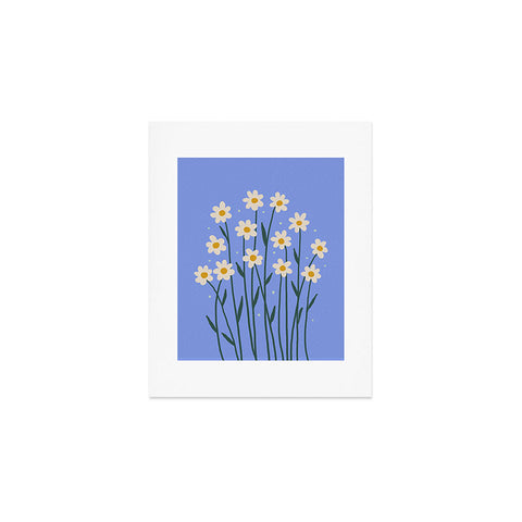 Angela Minca Simple daisies perwinkle Art Print