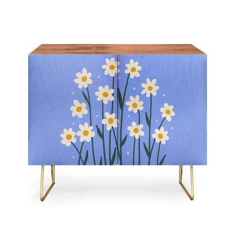 Angela Minca Simple daisies perwinkle Credenza