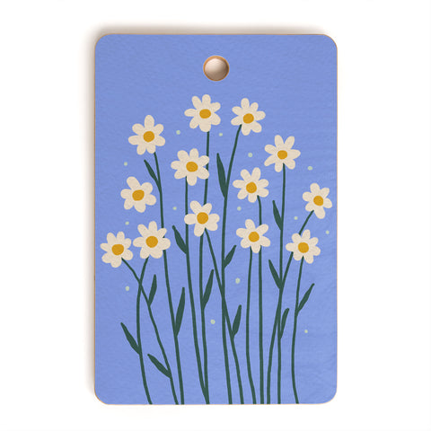 Angela Minca Simple daisies perwinkle Cutting Board Rectangle