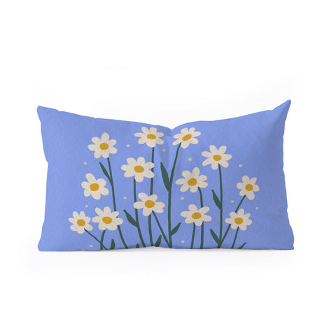 Angela Minca Simple daisies perwinkle Oblong Throw Pillow