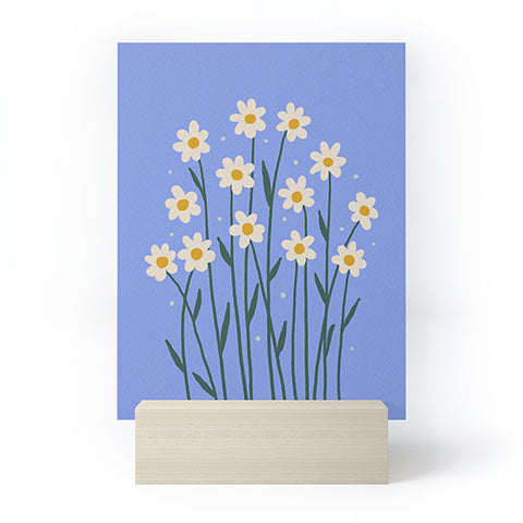 Angela Minca Simple daisies perwinkle Mini Art Print