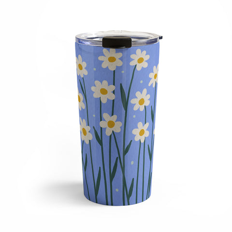 Angela Minca Simple daisies perwinkle Travel Mug