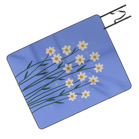 Angela Minca Simple daisies perwinkle Picnic Blanket