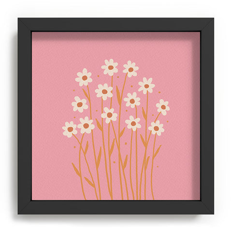 Angela Minca Simple daisies pink and orange Recessed Framing Square