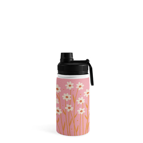 Angela Minca Simple daisies pink and orange Water Bottle