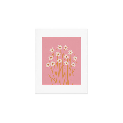 Angela Minca Simple daisies pink and orange Art Print