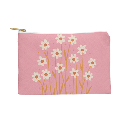 Angela Minca Simple daisies pink and orange Pouch
