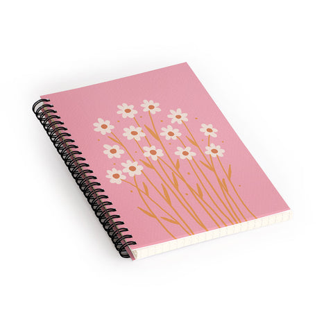 Angela Minca Simple daisies pink and orange Spiral Notebook
