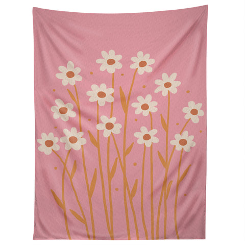 Angela Minca Simple daisies pink and orange Tapestry