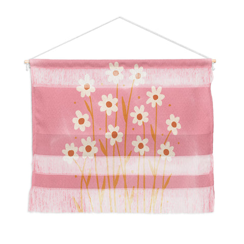 Angela Minca Simple daisies pink and orange Wall Hanging Landscape
