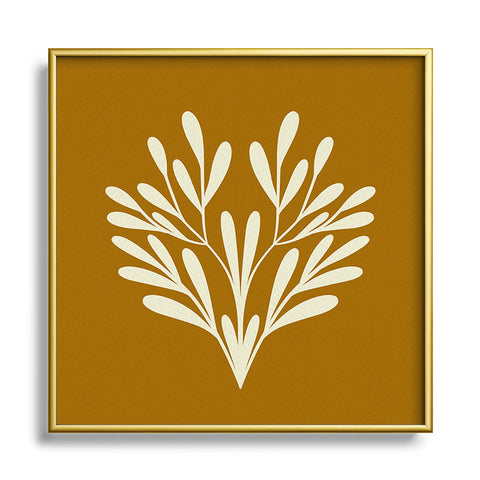 Angela Minca Simple symmetrical branch Square Metal Framed Art Print