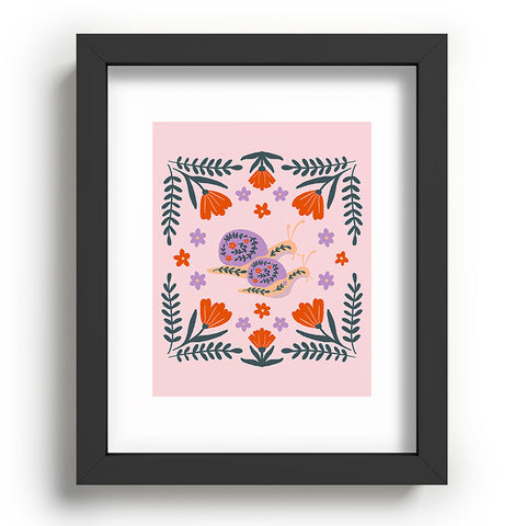Angela Minca Snails and flowers Recessed Framing Rectangle