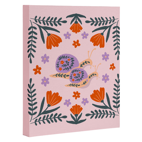 Angela Minca Snails and flowers Art Canvas